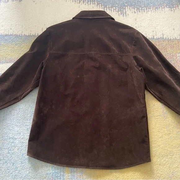 Vintage 90s Brown Button-Up Suede Jacket - Picture 3 of 11
